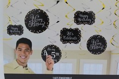 ADD ANY AGE SWIRL HAPPY BIRTHDAY DECORATIONS C447CH