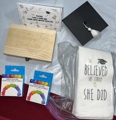 Graduation Party “She Believed She Could”Napkins, Advice For Grad BOX Cards LOT