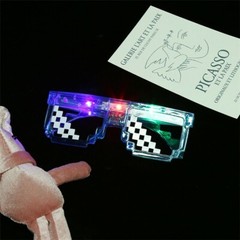 Light Up Pixel Glasses LED Party Sunglasses for Kids Assorted Color with On-Off