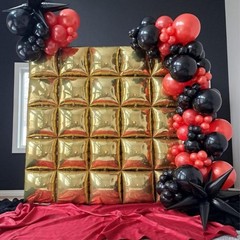 Metallic Gold Double Sided Square Foil Balloons Wall,19 Inches Chrome Foil Ba…
