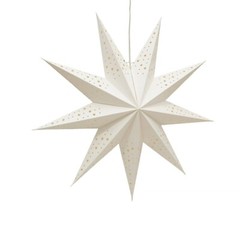 Nine-pointed Paper Star Lantern, 29Inch White Origami Hanging Lamps, Party Decor