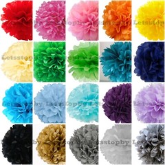 15X Tissue Paper Pom Pom + Lanterns Flower Birthday Wedding Party DIY Home Decor