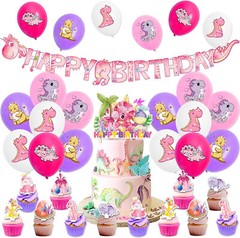 Dinosaur Birthday Party Decorations Supplies 30 Pcs with Dino Theme for Girls
