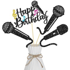 16 PCS Microphone Centerpiece Sticks Glitter Party Table Topper Decoration