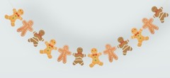 christmas Garland. Gingerbread man bunting. colourful gingerbread man