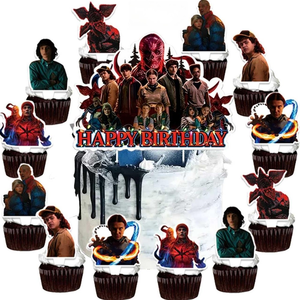 Stranger Things Cake Topper Birthday Decorations 25pc TV Show Party Supplies