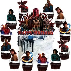 Stranger Things Cake Topper Birthday Decorations 25pc TV Show Party Supplies