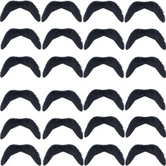 24 Pcs Self Adhesive Fake Black Mustache Novelty Black Plush Mustaches Hairy Fak