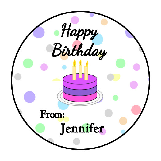 Personalized Happy birthday stickers, gift labels, tags, envelope seals