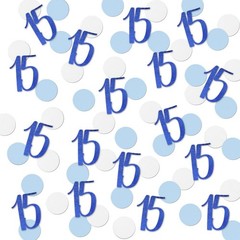 Blue Glitter 15th Birthday Confetti Anniversary Table Decorations 200 PCS