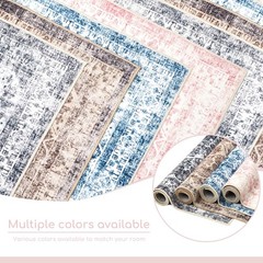 Area Rug – 3×5 Washable Pink Rug Honeycomb Non Slip Retro Rugs Soft Faux Wool…