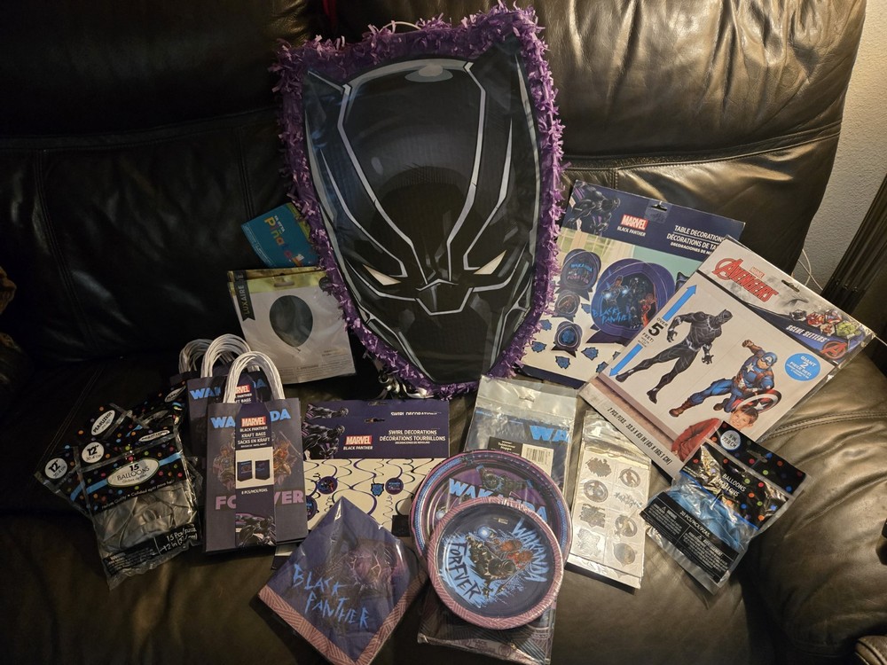 Marvel Black Panther Birthday Party Decorations See Description