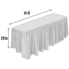 2 Pack Table Skirts, 29 in x 14 ft Each, Multi Pack -BPA Free- Plastic Tables…