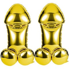 2 Pack Bachelorette Party Decorations 40″ Large Penis Balloons Gold Funny