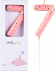 2.76 Inch Classical Pink Gold 3 Number Birthday Candles, Gold & Cake Number Cand