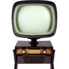 SP03043 Vintage TV Set Black and White Cardboard Cutout Standee Standup