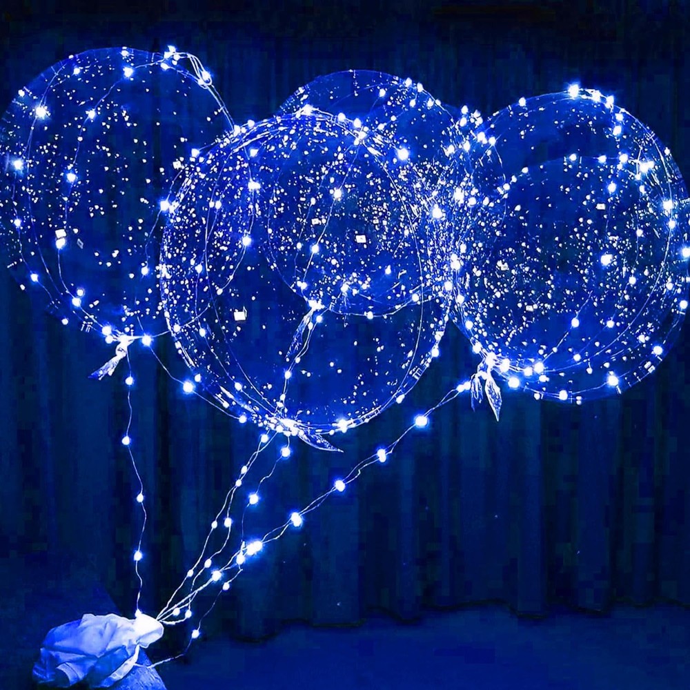 12pc LED Light up Party Balloons with Batteries, 22 inch Big Size Clear Bobo …