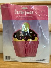 Birthday Cupcake Themed Centerpiece+Banner