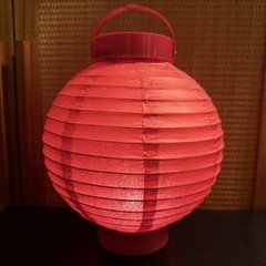 Cordless Chinese Red Paper Lantern 8 in + Replacement Bulbs -uses 2 AA Batteries