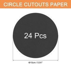 24 PCS 6 Inch Black Circle Cutouts Paper, 250gsm Round Cardstock, DIY Crafts