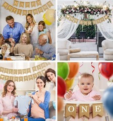Custom Banner Kit, 97 Burlap Flags, WHITE Pre Printed Letters & Numbers, 120f…