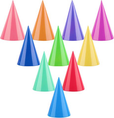 10 Pcs Mini Birthday Party Hats Multicolor Paper Cone Hats for Kids