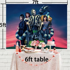 Beetlejuice Party Decorations Backdrop Banner Background Birthday Gift 7x5ft