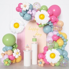 168Pcs Daisy Balloon Arch Garland Kit, Pink Green Blue Yellow Purple Confetti…