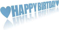 Happy Birthday Banner Party Decorations Felt Light Blue 7ft long 7.5″ Hight