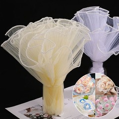 28cmx4M Flower Wrapping Paper Wave Yarn Florist Bouquet Packaging Lace Mesh