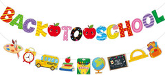 Back to School Banner Decorations Pre-Strung Happy First Day of School Classroom