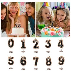 Generic Birthday Number Glitter Crown Candles Party Decor Supplies 8 Count