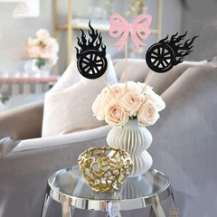 12 PCS Burnouts Or Bows Centerpiece Sticks Gender Reveal Table Flower Decor