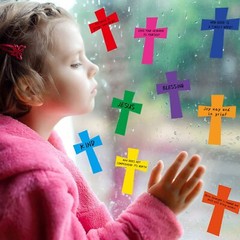 108PCS Cross Paper Cutouts Religious Classroom Bulletin Board DIY Craft Decor