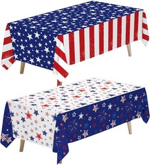 Disposable Stars & Stripes Tablecloth Set – Easy Cleanup for Patriotic Picnics
