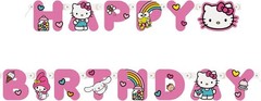 Hello Kitty Jointed Banner «Happy Birthday» 1 Ct 6 Ft Pink
