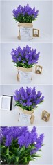 US Set of 4 Artificial Lavender Bouquets Ideal for Home & Office Fall Decoration