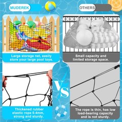 Extra Large Pool Toy Float Storage Net with Hooks and Cable Ties, 71×47»