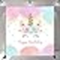 Mocsicka Unicorn Birthday Decorations Unicorn Backdrop for Girls Birthday Par…