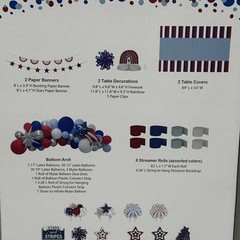 Stars & Stripes Patriotic Party Decorating Yard Sign Kit Balloon Arch Streamers