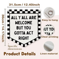 Checkered Classroom Decor Welcome Sign Banner,