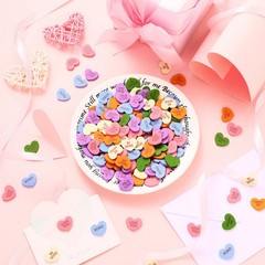 300 Pcs Valentine’s Day Conversation Hearts Vase Filler Wooden Conversation H…