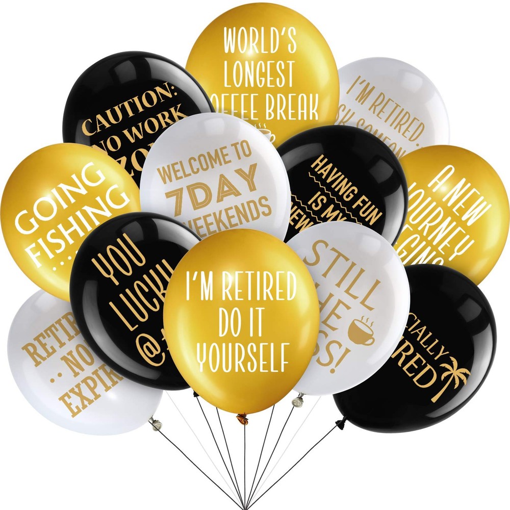 48 Pieces 12 Inches Retirement Balloons Decoration Happy Retirement Supplies …
