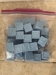 Baby Boy Shower Decorations – 36 Blue fillable Blocks 9 Pacifiers
