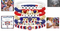 Express Your American Pride with Comfortable Red, White & Blue Beaded Bracelets