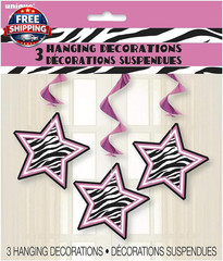 Zebra Passion Pink Hanging Swirl Hanging Decorations (26″, 3Ct) – Eye-Catching