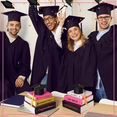 4 Sets Graduation Tables Centerpieces Class of 2026, 4 Pcs Graduation Cap and