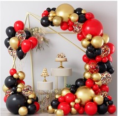 Balloon Garland Red, Black, Gold