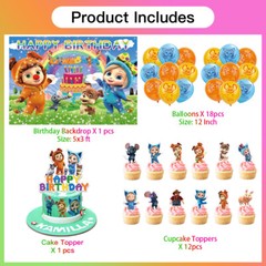 Dave and Ava Party Supplies Birthday Decorations Set Balloons Cake Topper Banner