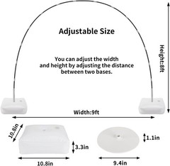 Balloon Arch Kit, 8ft Tall & 9ft Wide Adjustable Balloon Arch Frame Stand wit…